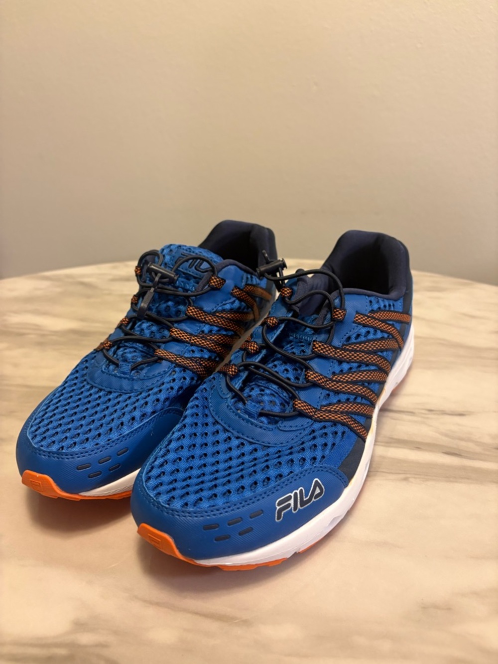 FILA Breathable Men Blue/Orange/White Low Top Lace Up Athletic Sneaker